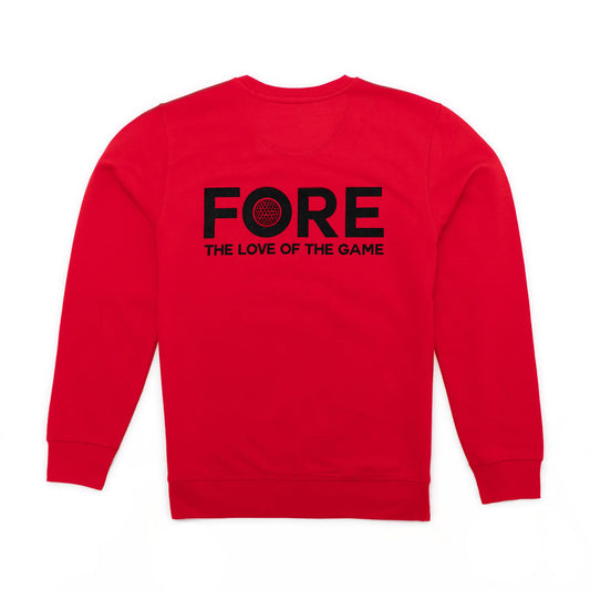 Golf-Shirt mit lustigem Spruch "Fore the Love of the Game" in Bio-Qualität für Golf mit Backprint