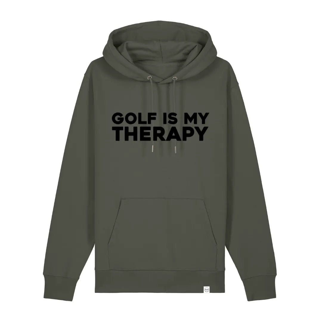 Golf is my Therapy Hoodie in Khaki – Vorderansicht