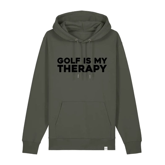 Golf is my Therapy Hoodie in Khaki – Vorderansicht