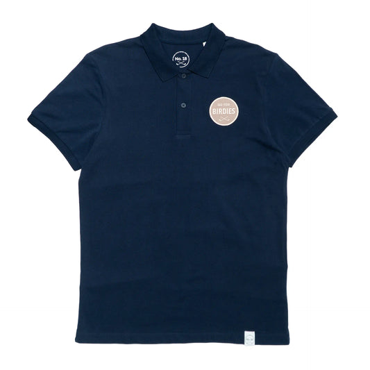 Cooles Golf-Shirt "Go For Birdies" Patch in Premium Bio-Baumwolle