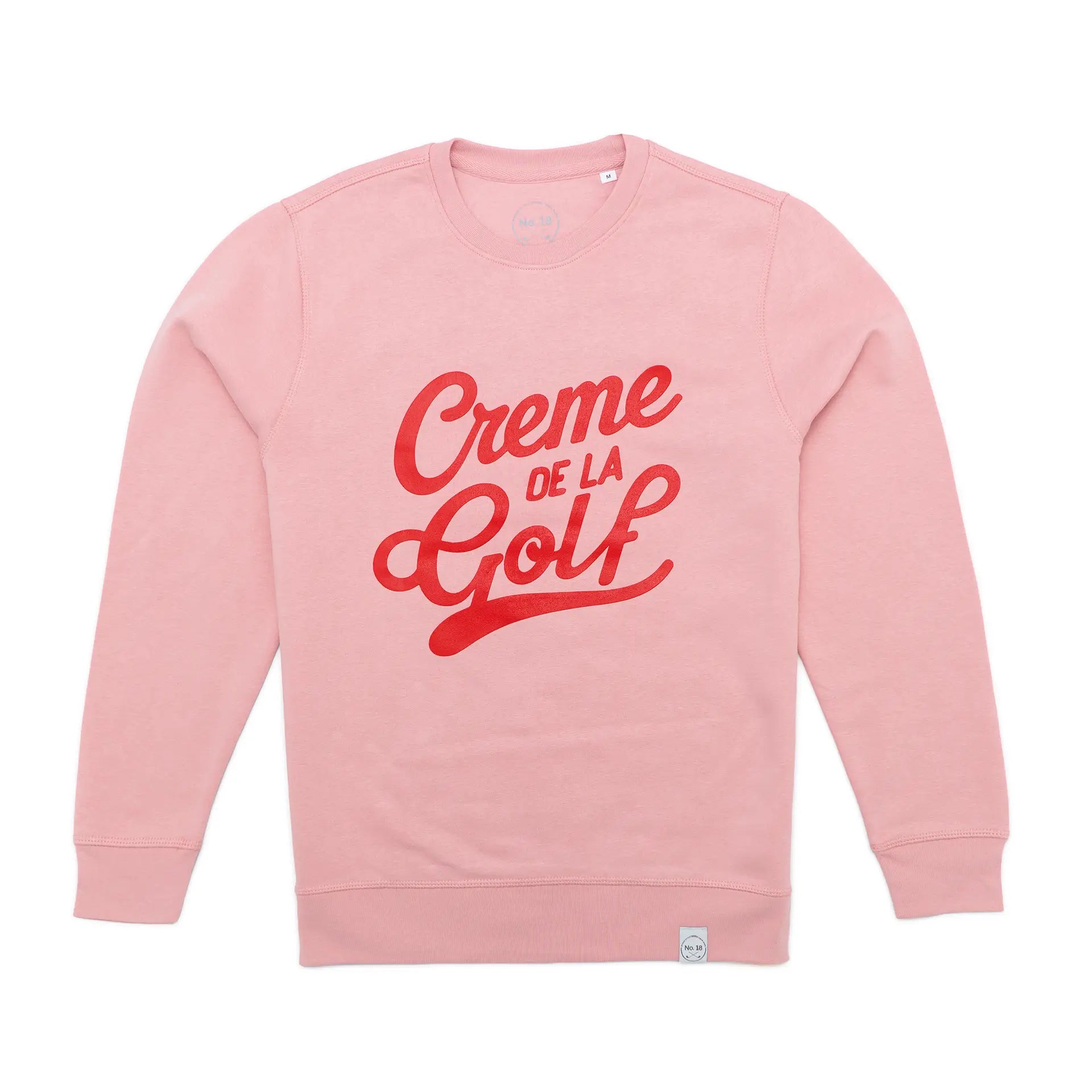 Stylischer Golf-Damen Pullover mit "Creme de la Golf" lustigem Spruch rosa 