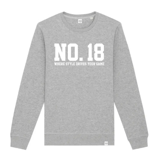 Golf Marke No. 18 Sweatshirt iin grau mit Markenprint